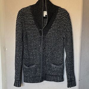 rag & bone Black and Gray Marled Knit Cardigan